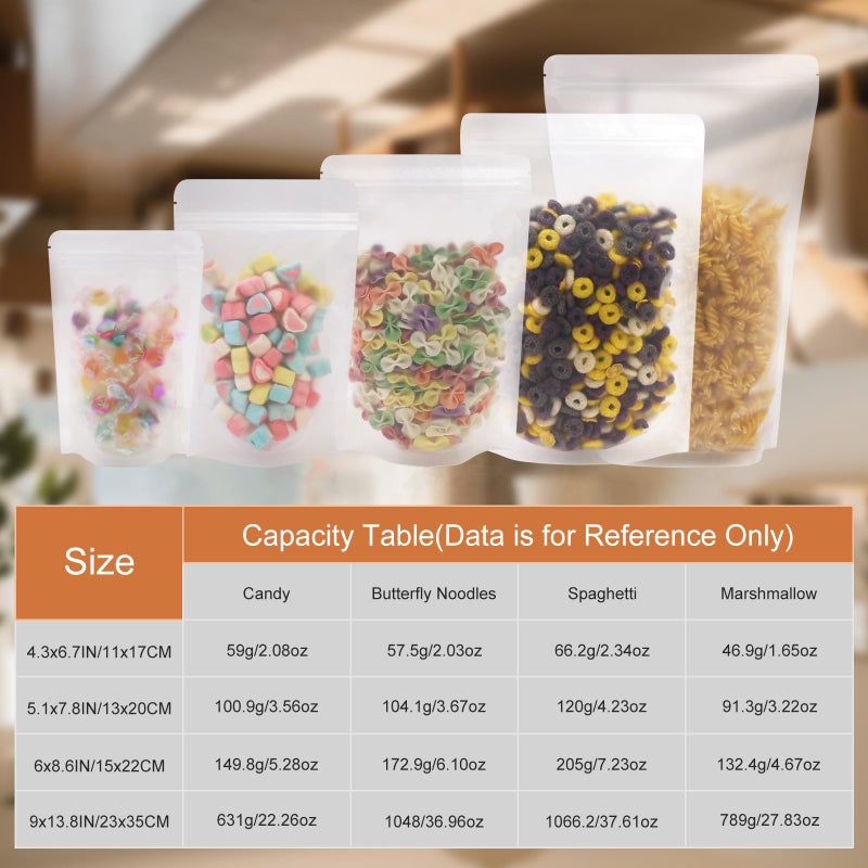 SumDirect 50Pcs 6x8.6inches Matte Frosted (Not Clear) Zipper Resealable Stand Up Drink Bags,Snack Food Tea Packing Drinking Pouches - 6x8.6inches - Image 4